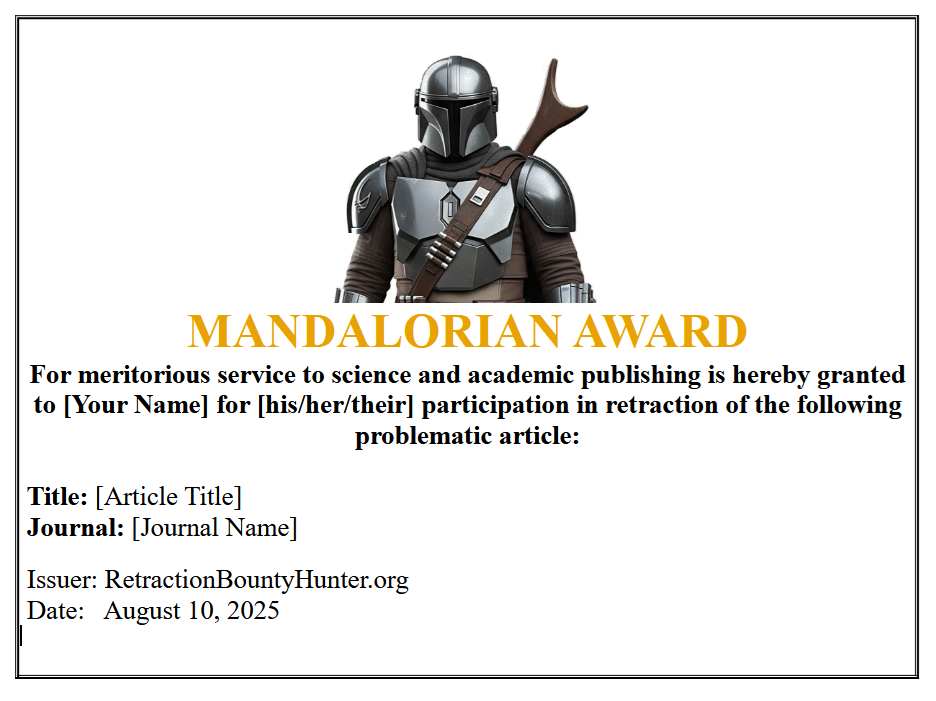 Mandalorian Award